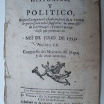 Ejemplar del Mercurio Histórico y Político